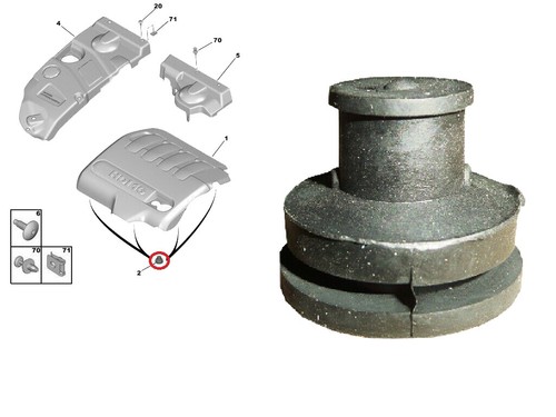 Tampon de Fixation Cache Haut Moteur Pour Citroën C4 C5 607 508 308 307 013793 - Zdjęcie 1 z 3