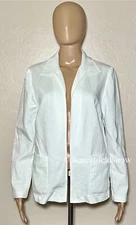 Pendleton Womens White Collared Long Sleeve Open Blazer Size 8