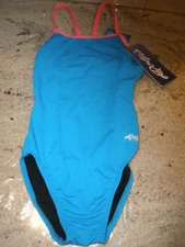 NEW Dolfin Reliance Chlorine Resistant Swimwear One Piece Blue Size 28