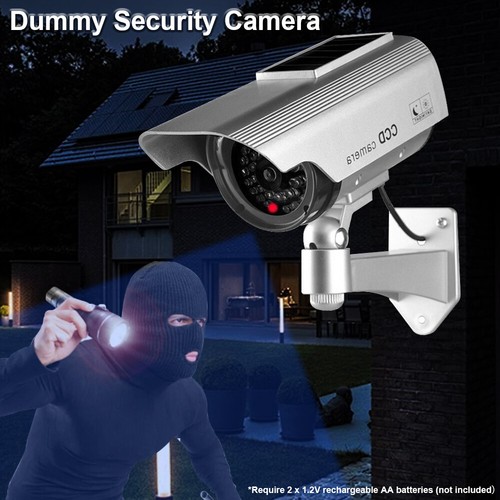 2X Outdoor Street Waterproof Solar Security Fake Camera Flashing LED Light IP65 - Picture 4 of 13