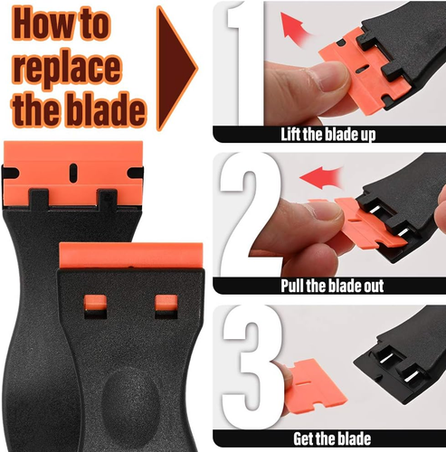 Sticker Scraper Tool Set Include 120 Pcs 1.5 Inch Plastic Scraper Blades + 2 Pcs - Picture 5 of 7
