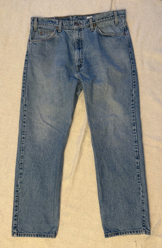 Vintage Levi's 505 Orange Tab Jeans Made in USA Denim 38x30 Light Wash