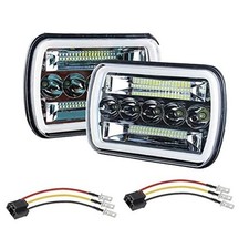Super Bright Pair 7x6 5x7 Headlights 6052 6054 H5054 H6054 Hi/Low Sealed Beam