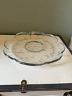 Anchor Hocking Savannah Vintage Clear Glass Embossed Floral Platter