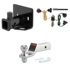 CURT Trailer Hitch Tow Package With 2in Receiver, Wiring, 45295 Ball Mount-13229