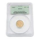 1903 $2.50 Liberty Head Quarter Eagle PCGS Graded MS63 Gold US Coin NR #C794-3