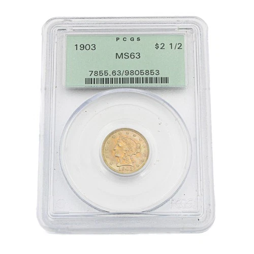1903 $2.50 Liberty Head Quarter Eagle PCGS Graded MS63 Gold US Coin NR #C794-3