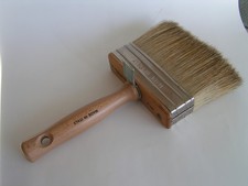 Vtg large, 5" 3 x 12 natural bristle brush, Italy, wood handle, oil/stain, VG