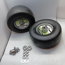 2x 13x6.50-6 Front Flat Free Tire Wheel Set w/ Bearing For Zero-Turn Lawn Mower