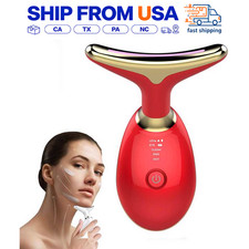 Neck Face Lifting Massager 3 Color Modes Vibration Sculpting Tool For Chin Red