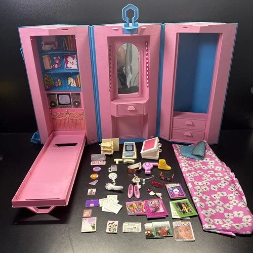 Vintage Barbie 1984 Home & Office Foldable Playset W/Accessories Original Box