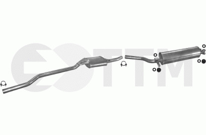 Silencieux d'échappement pour Mercedes 200 et W123 de 1976 à 1985 en acier