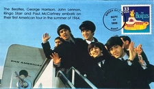 Unknown Laser Cachet 3188 The Beatles First American Tour Yellow Submarine Stamp