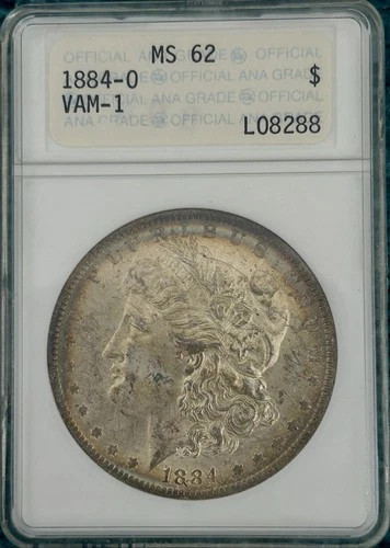 1884-O Morgan Silver Dollar Ana Holder Vam 1 Ms62