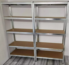 Industrial Shelving Unit Set 2 Bookcase Large Heavy Duty Tall Metal Storage Rack