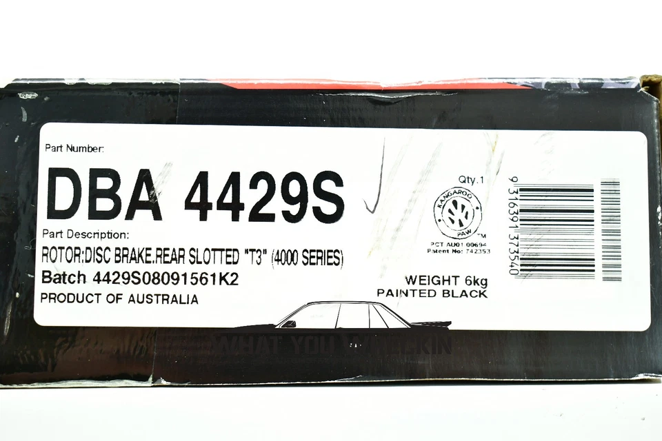 DBA 4000 SERIES T3 SLOTTED REAR BRAKE ROTOR x2 for MITSUBISHI EVO 6 VI MAGNA TW - Image 4 of 4