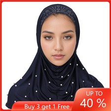 Muslim Hijab Pull On Women Instant Turban Amira Prayer Scarf Shawl Headscarf