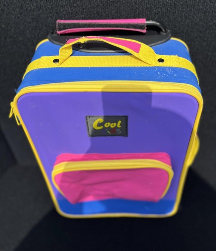 Vintage Kids Rolling Suitcase Luggage Carry On Travel Bag Retro Child Luggage - Picture 2 of 11