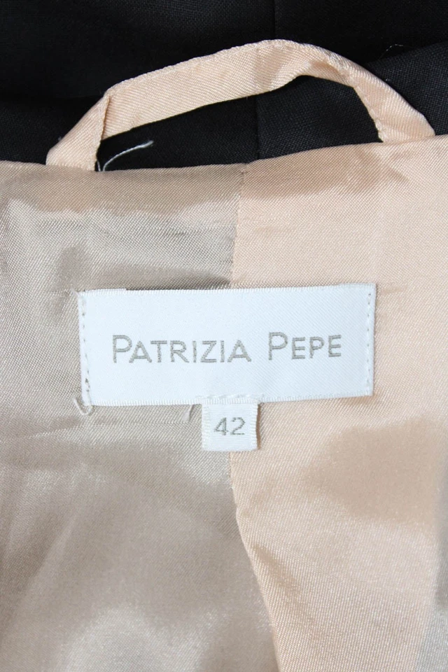 Blazer Patrizia Pepe Mujer Negro Floral Mezcla Lana Botón Manga Larga Talla S Foto 4 de 4