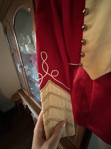 Vintage 3-teiliges Majorette Band Uniform rot weiß gold Pailletten Kostüm CosPlay - Bild 9 von 24