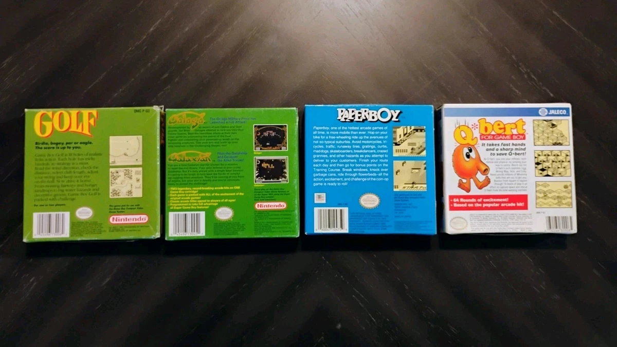 Nintendo Game Boy Lote Q*Bert, Paperboy, Golf, Galaga, Galaxian 4 Juegos Clásicos