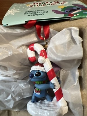 NEW Disney Store 2025 Stitch Holiday Candy Cane Sketchbook Ornament NIB So cute!
