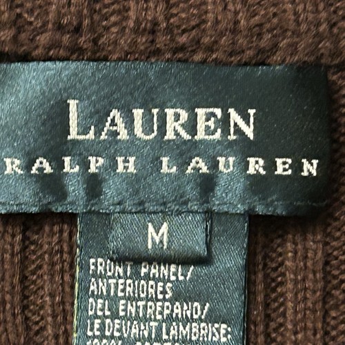Vintage LRL Mock Neck Corduroy Cardigan Sweater Vest Full Zip Pockets M - Picture 4 of 10