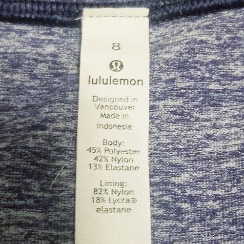 Lululemon Stride Jacket Women Size 8 Light Blue Heathered Full Zip Hooded Yoga - Picture 4 of 5