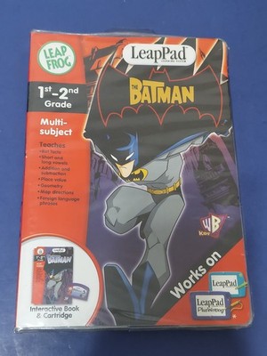    A54~Leapfrog LEAP PAD Multi Subject BATMAN Book & Cartridge 1st-2nd