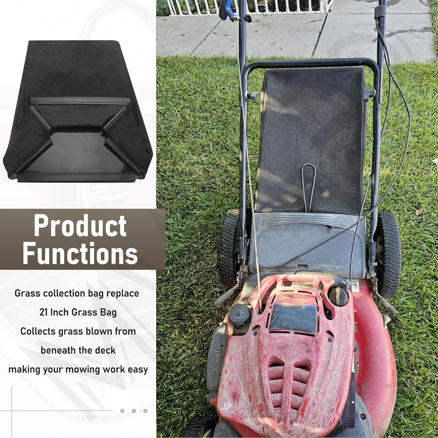 964-04007A Grass Catcher Bag, for Replacement Part 21 Inch Bag,...