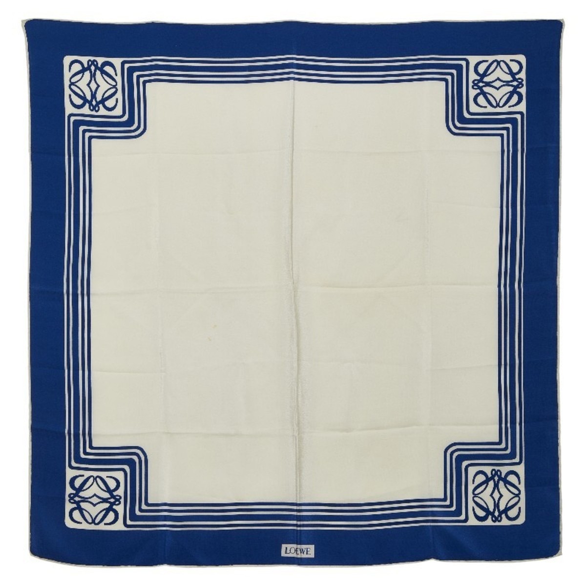 LOEWE Anagram Scarf/Muffler in Ivory Blue Silk for Women GZl1fokj