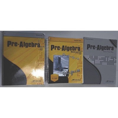 A Beka Pre-Algebra 3rd Ed Lot of 3 Teacher Work-text,solution, and Test Key