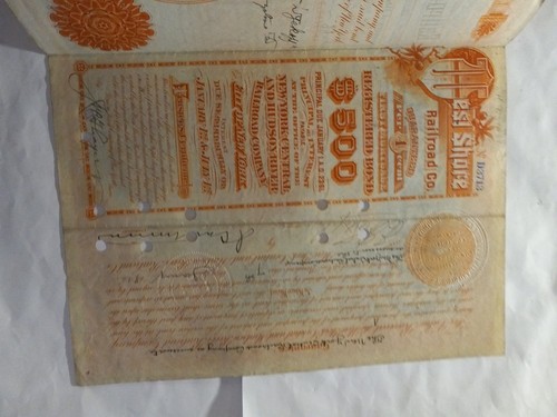 $500 West Shore Railroad Company 1957 Bond Stock Certificate Beautiful Vignett - Picture 13 of 18