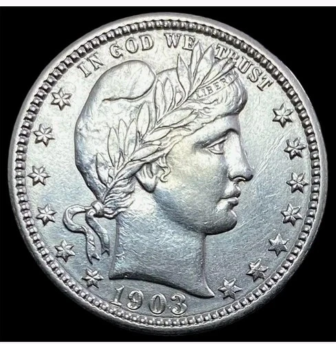 GORGEOUS BU uncirculated details 1903 Barber silver 25C quarter FREE SHIPPING!