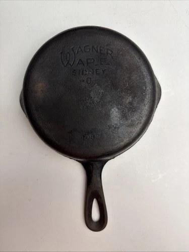Vintage Wagner Ware Sidney O- Cast Iron Skillet 1053 B 6.5” Double Spout Pour #3
