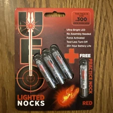 🏹 30-06 UFO Lighted Nock Red .300 3+1 Bonus Pack Crossbow Moon