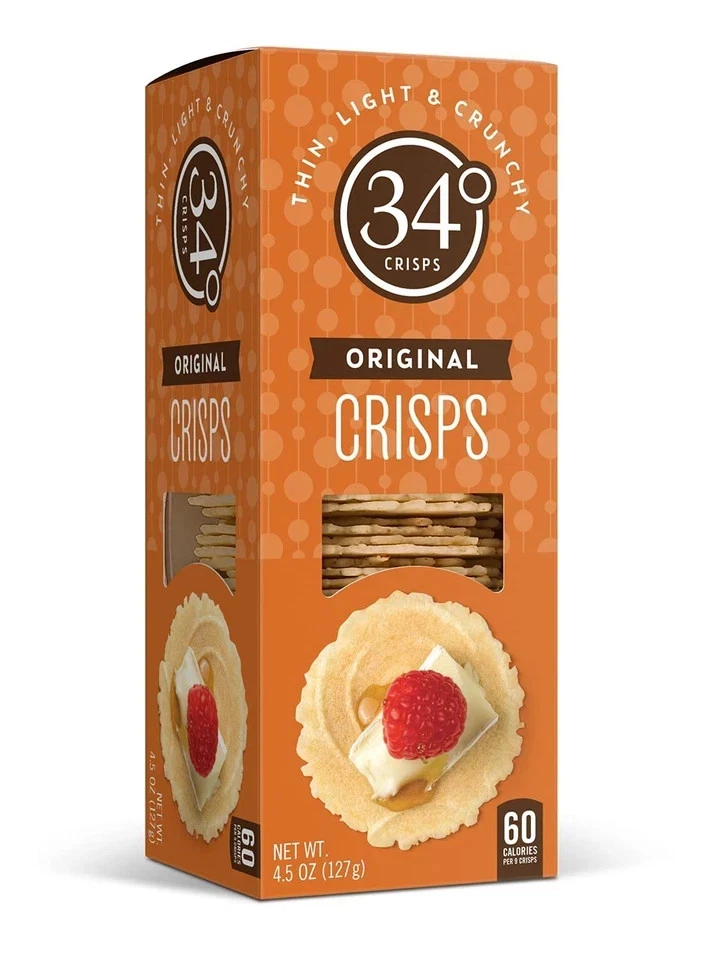 Patatas fritas originales 34 grados 4,5 oz (paquete de 6) - galletas finas, ligeras y crujientes Foto 2 de 4