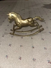 HORSE CAST BRONZE BRASS METAL ROCKING STATUE SCULPTURE FIGURINE CAROUSEL Vinta
