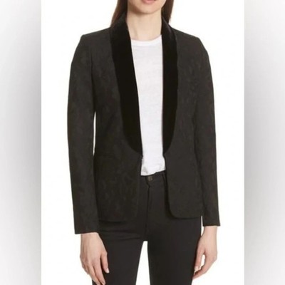 Sandro Paris Black Lace & Velvet Blazer Blazer Noir Size 40 - GREAT CONDITION