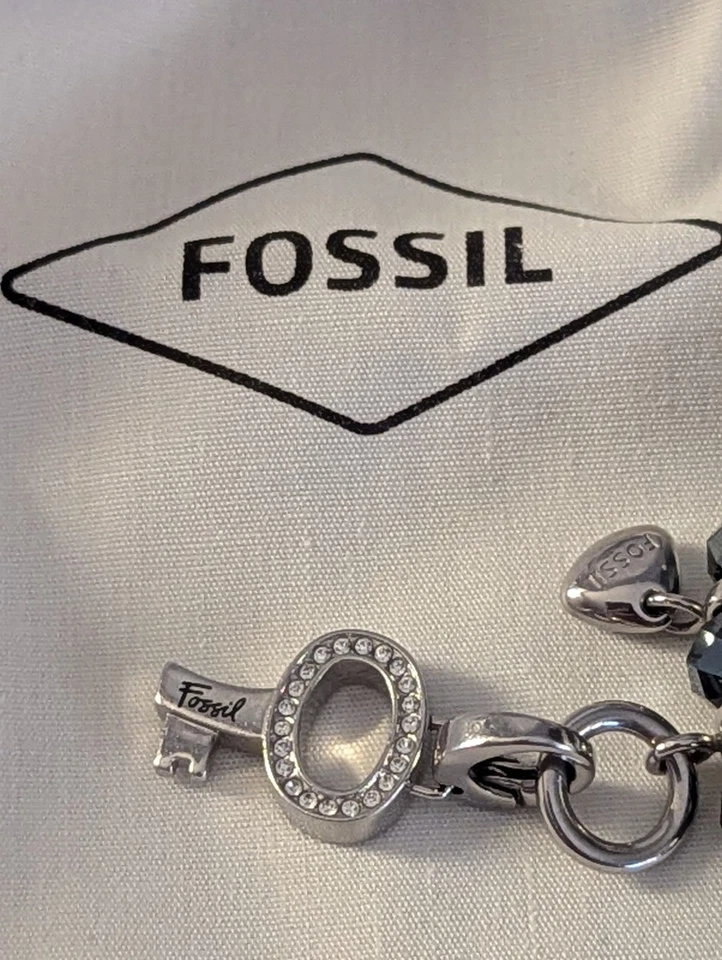 Fossil - Armband - Schmuckperlen - Glitzersteinchen - Schwarz mit Charm - Bild 2 von 3