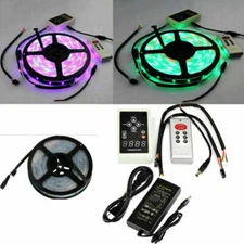 16FT 5050 RGB 6803 IC Waterproof 150 LED Strip Light Tape RF Controller Adapter