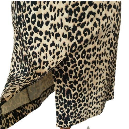 Y2K Animal Print Bodycon Dress M Mob Wife Sexy Stretch Rocker Vtg 90s Forever 21 - Picture 8 of 19