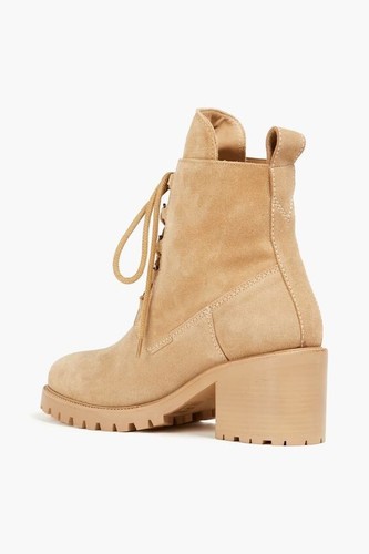 $460 Maje Women's Khaki Combat/ Ankle Boots - Size 39 - Picture 2 of 8