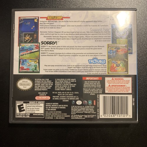 Battleship/Connect Four/Sorry/Trouble (Nintendo DS, 2007) CIB - Picture 3 of 3