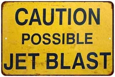 Caution Jet Blast Sign Vintage Retro Reproduction Airport Air Force 108120067043