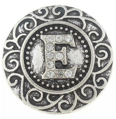 Snap Jewelry Letter E Alphabet Rhinestone Halo 18-20mm Fits Ginger Charms Items