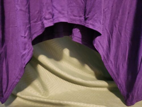 Simply Emma purple scoop neck spandex stretch quarter sleeve top 1X - Picture 4 of 4