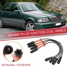 4pcs Spark Plug Wire Ignition Coil Cable No.1101591818 for Mercedes-Benz C220