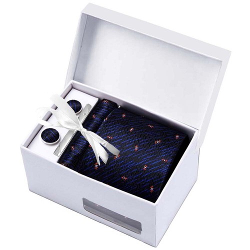 Mens Unique Quality Fashion Pattern Stripe Ties Handkerchief Cufflinks Gift Box - Picture 52 of 115