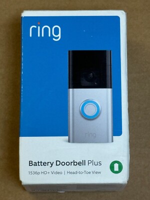 Ring Battery Doorbell Plus HD Video WiFi Security Camera Satin Nickel, motion de